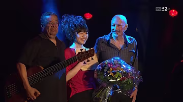 Hiromi performing live on stage